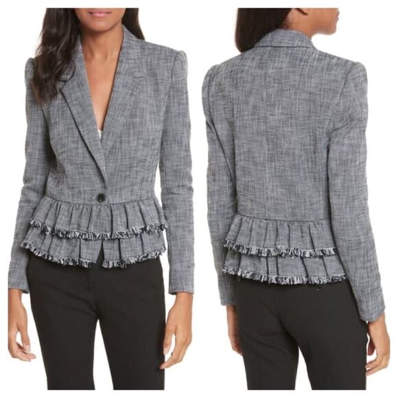 Rebecca Taylor Slub Suiting Jacket Size 6 - Picture 1 of 11